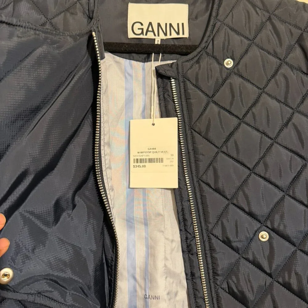 Ganni Ripspot Quilt Vest - Picture 2 of 3